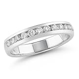 14k White or Yellow Gold Round Diamond Anniversary Band (1/2 cttw, I-J Color, I1-I2 Clarity)