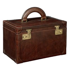 Maxwell Scott - Vanity case en cuir marron foncé (Bellino)