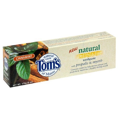 Tom's of Maine Natural Care Toothpaste, Antiplaque, Cinnamint, 6 oz 170 g Pack of 6.