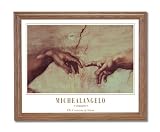 Michelangelo Creation Of Adam Home Decor Wall Picture Oak Framed Art Print