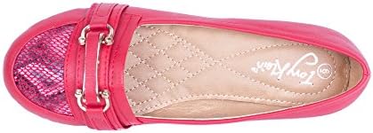 Women Snakeskin Toes Ballerina Flats Shoes (7, Red)
