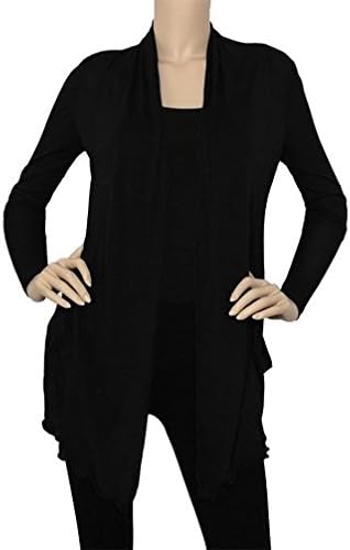 Mememall Fashion Juniors Thin Open Draped Knit Cardigan Shawl Collar Irregular Hem Top