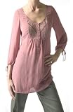 Clearance: Twelfth Street Bib Front Tunic in Mauve