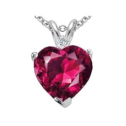 2.02 cts ont créé le pendant rouge et véritable de coeur de diamant - or blanc ou jaune de 14kt