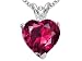 Jewelry : 2.02 cts Created Ruby and Genuine Diamond Heart Pendant - 14kt White or Yellow Gold