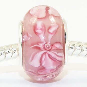 Believe Beads © x1 Pink Glass Charm Bead will fit Pandora/Troll/Chamilia Style Charm Bracelet