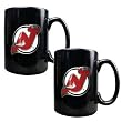 New Jersey Devils 2pc Black Ceramic Mug Set - Primary Logo NHL Hockey