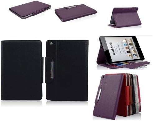 NOSWear (Life Style Series) iPad Mini 5 Slot Wallet & (Smart Case) PU Leather Case - 2 Position Stand Cover with Elastic Strap Security and Premium Interior fiber - Automatically Wakes and Puts the Apple iPad Mini to Sleep (Black)