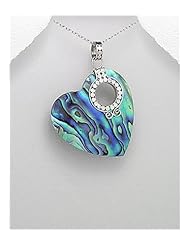 Heart Shell Pendant Necklace In 92.5 Sterling Silver