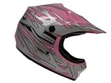 Youth Pink/silver Flame Dirt Bike Atv Motocross Motorcross Off-road Helmet Mx (Large)