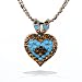 Amaro Necklace - Heart Amulet in Gunmetal, Topaz and Turquoise Tones #01866 AMK ONK