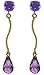 14k Gold Danglings Earrings with Genuine Amethysts title=
