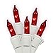 Set of 35 Red Mini Christmas Lights - White Wire