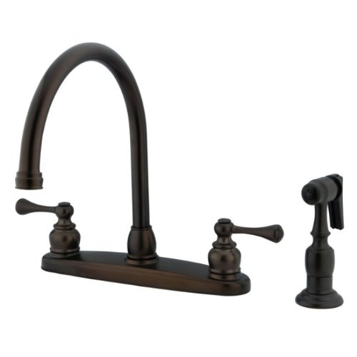 Kingston Brass KB725BLBS Vintage Gooseneck Kitchen Faucet with Brass