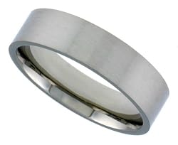 Stainless Steel 1/4 in. (6 mm) Satin Finish Comfort Fit Flat Band (Available in Sizes 7 to 14)