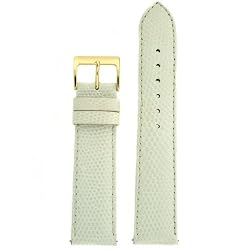 Watchband Genuine Lizard White 22mm