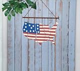 Americana Home Decor Metal Chimes - US Map (5 Stars Online Store - Ezshoponline, inc.)