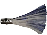 Saltwater Fishing Lure Chrome Head Pusher with with Blue and White Hair FREE SHIPPING AND 20% CUSTOMER APPRECIATION DISCOUNT!