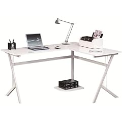 Myhomeoffice24 Computertisch Schreibtisch in praktischer Winkel L-form wei� Pc27s