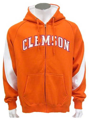 Buy Clemson Tigers Mens Varsity Full Zip Fleece Hoodie by Colosseum Athletics