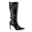 Womens Sexy Boots Gothic Style 3 3/4 Inch High Heel Boot Pointed Toe Black