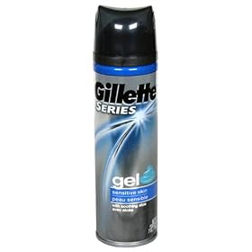 Gillette Series Shave Gel, Sensitive Skin, (Fromerly Sensitive Cool Wave) - 7 OZ