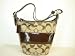 Authentic Coach Signature Rugby Shoulder Duffle Handbag 13362 Khaki Mahogany Brown