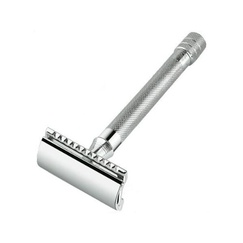 Merkur Model 180 Long Handle Safety Razor w/10 Feather Yellow Razor Blades