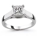 14k White Gold 1.00 Carat Princess Cut Trellis Setting Solitaire Diamond Engagement Ring - (G-H;SI1-2)