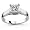 14k White Gold 1.00 Carat Princess Cut Trellis Setting Solitaire Diamond Engagement Ring - (I-J;I1-2) Size 5