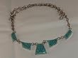 Genuine Turquoise Jewelry Inlaid Silver Necklace - NK-0015