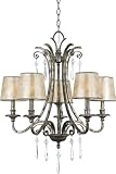 Quoizel KD5005MM Kendra 31-Inch 5-Lights Chandelier with Oyster Mica Shade, Mottled Silver