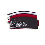 Animal Boys School Pencil Case 3 Pocket - Bemol Black Red