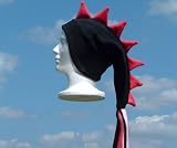 Black and Pink Ski Fleece Dragon Hat - Adult