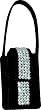 Nicole Miller Suede Front Flap Universal Cell Phone Carry Case with Hand Strap, Black with Clear Gems