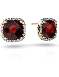 Genuine Garnet 14kt Yellow Gold Earrings