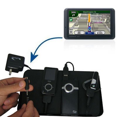 Gomadic Universal Charging Station for the Garmin Nuvi 765T and many other mobile devices - 2nd Generation Design - uses Gomadic TipExchange Technology - 4 tips included