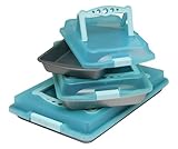  Best buy cheap OvenStuff Non-Stick Six Piece Covered with Handles Bakeware Set - Blue