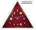 Cherry Triangle Billiard Clock Burgandy Mali Felt