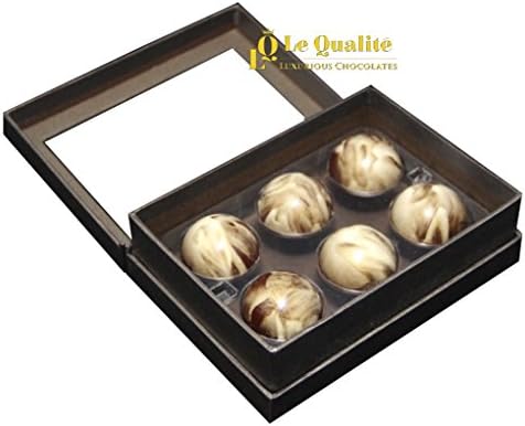 Delicious Gluten Free Belgian Amaretto Flavor Chocolate Truffles Marble Collection Box (Box of 6 Truffles)