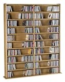 Wood Tech Solid Hardwood Large Media Storage Rack - MM-1200 Oak