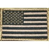American Flag Patch w/Velcro, Tan/Black
