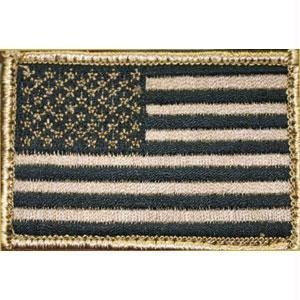 American Flag Patch w/Velcro, Tan/Black