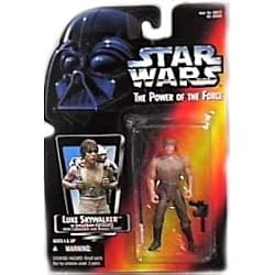 Star Wars Power of the Force Red Card Luke Skywalker in Dagobah Fatigues Action Figure
