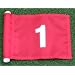 White Numbered - Red Jr. (8" L x 6" H ) Marker Flags For Golf & Putting Green Applications, #1