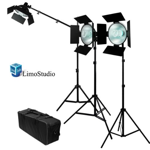 LimoStudio Photo Studio Barndoor 600W Continuous Lighting Hair Boom