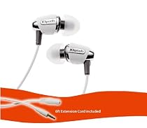 SALE! Klipsch IMAGE S4 Premium Enhanced Bass Noise Isolating Earphones with FREE 6ft Extension Cord (White)