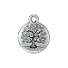 Fine Silver Plated Lead-Free Pewter Round Tree Of Life Charm 19mm (1)