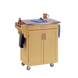 Cart with Stainless Steel Top- Butter Yellow