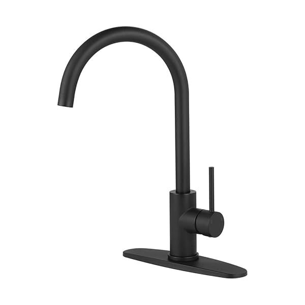 Matte Black Lead Free Bar Sink Faucet Single Hole With Deck Plate